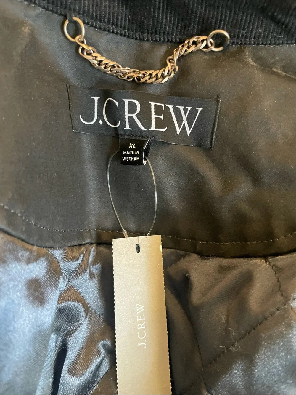 J CREW Coated Barn Jacket Washed Black Gray Combo Size XL $278 CN058